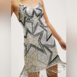 Nasty Gal sequin fringe dress